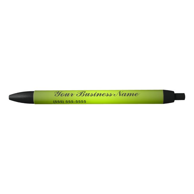 Your Business Name Website Phone Customisable Black Ink Pen (Front)