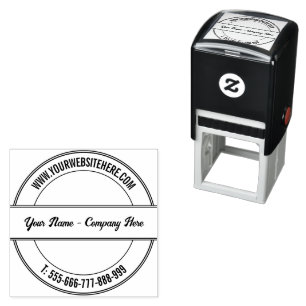 Your Business Name Website Phone Modern Font Stamp