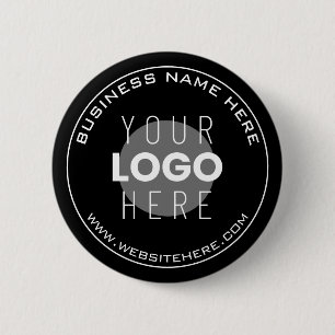 Your Business Name, Website + Uploaded Image 6 Cm Round Badge