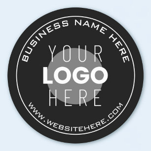 Your Business Name, Website + Uploaded Image Classic Round Sticker