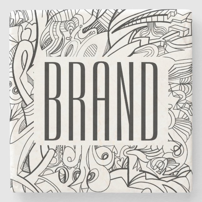 Your Business or Brand & Original Artwork Stone Coaster (Front)