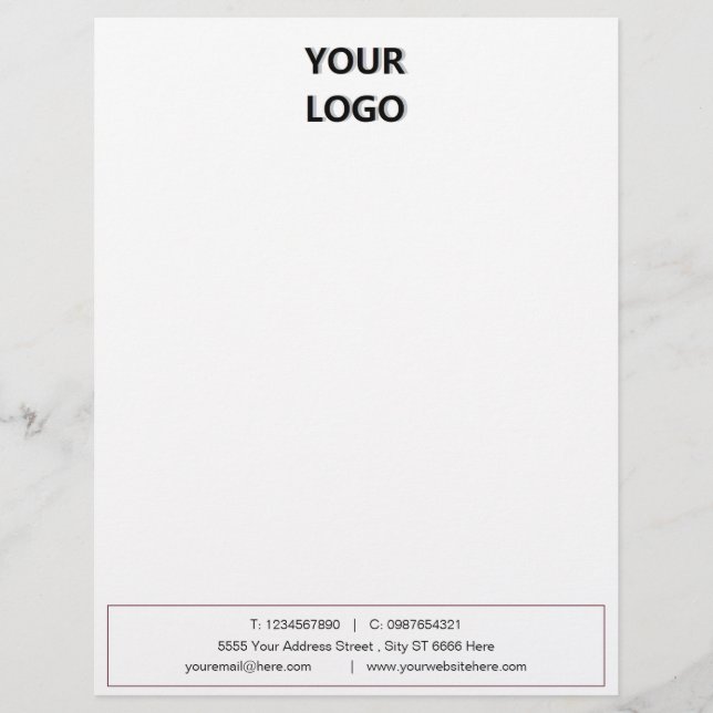 Your Business Personalised Letterhead with Logo (Front)