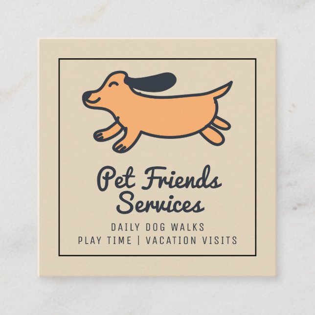 Your Business | Pet Services Square Business Card (Front)