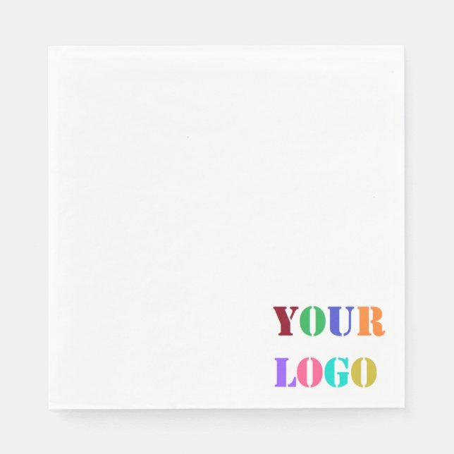 Your Business Promotional Company Logo Napkins (Front)