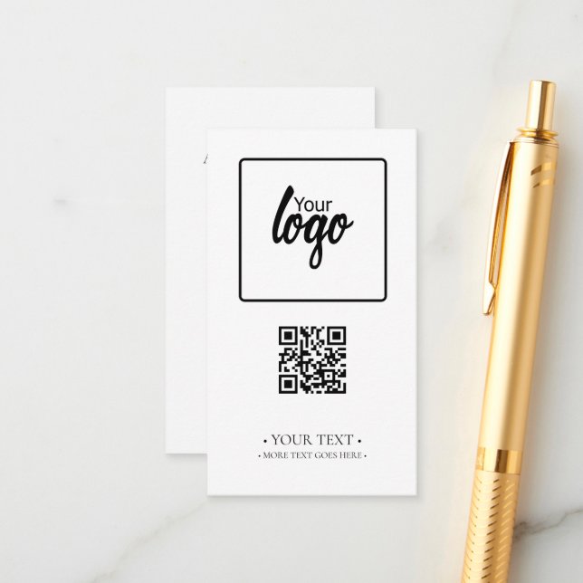 Your Business QR Code and Logo Enclosure Card (Front/Back In Situ)