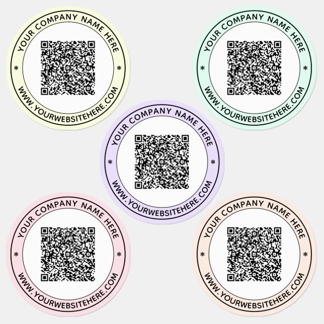 Your Business QR code and Text Stamp Design Labels (Group)