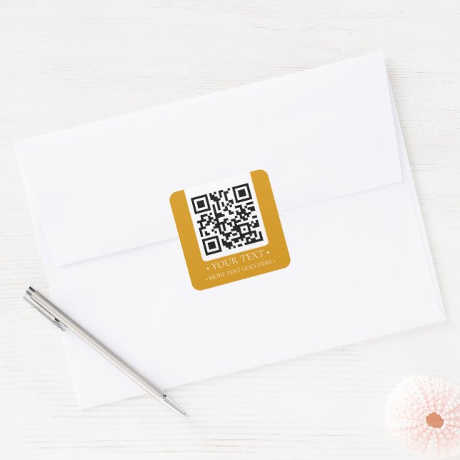 Your Business QR Code Square Sticker (Envelope)
