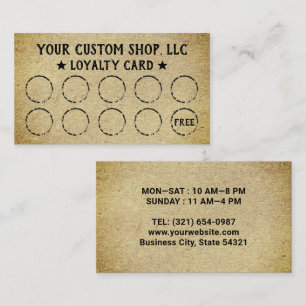 Your Business Rustic Kraft Loyalty Cards