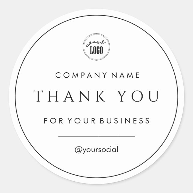 Your Business Thank You Classic Round Sticker (Front)