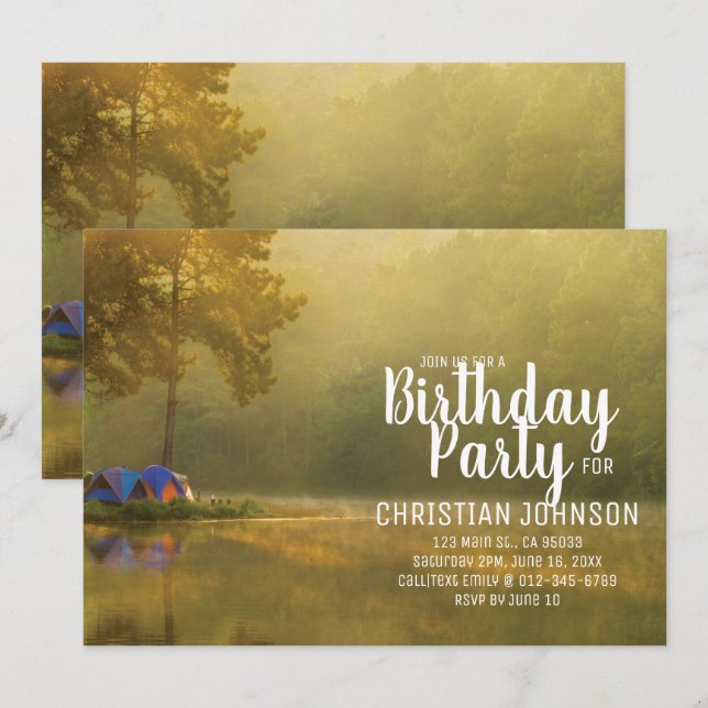Your Camping Photo Birthday Invitation (Front/Back)