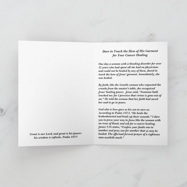  Your Cancer Healing is a Touch Away  Card (Inside)