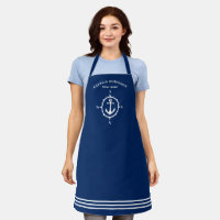 Your Captain and Boat Name Anchor Compass Navy