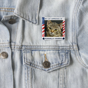 Your Cat Dog Pet Photo Kamala Harris Election 15 Cm Square Badge
