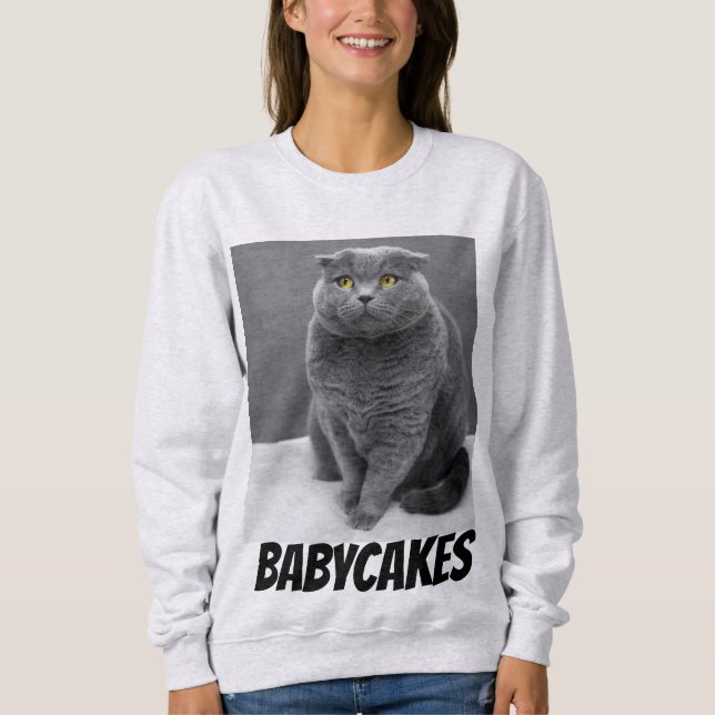 YOUR CAT PHOTO CUSTOM T-SHIRT SWEATSHIRT (Front)