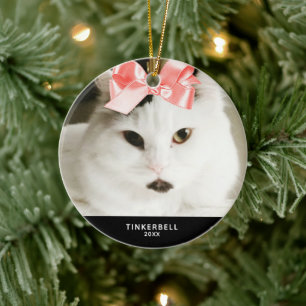 Your Cat Photo Personalised Year Ceramic Tree Decoration