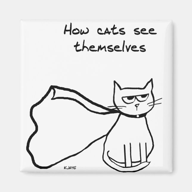 Your Cat the Superhero - Funny Cat Gift Magnet (Front)