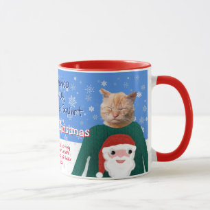 Your Cats in Ugly Christmas Sweaters Custom Photo Mug