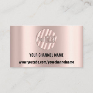 YOUR CHANNEL NAME YOUTUBER LOGO QR ROSE STRIPES BU BUSINESS CARD