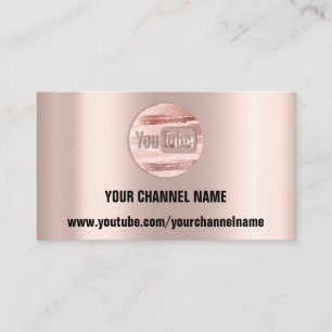YOUR CHANNEL NAME YOUTUBER LOGO QR ROSE STRIPES BUSINESS CARD