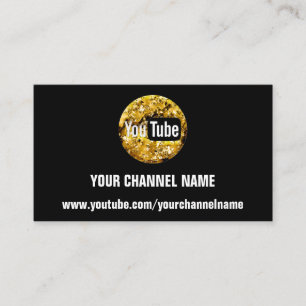 YOUR CHANNEL NAME YOUTUBER SUSCRIBE GOLD BUSINESS CARD