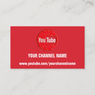 YOUR CHANNEL NAME YOUTUBER SUSCRIBE LOGO QR CODE BUSINESS CARD