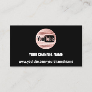 YOUR CHANNEL NAME YOUTUBER SUSCRIBE LOGO QR ROSE BUSINESS CARD