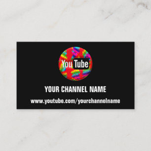 YOUR CHANNEL NAME YOUTUBER SUSCRIBE RAINBOW BUSINESS CARD