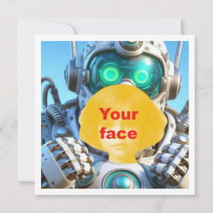 Your child and robot, robot blank card
