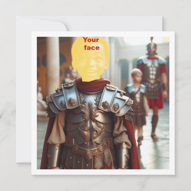 Your child as roman warrior, Gladiator card (Front)
