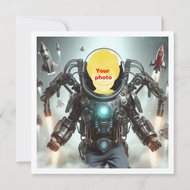 Your child robot, exoskeleton, super hero  card (Front)