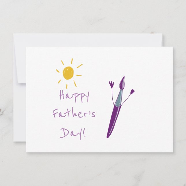 Your Child’s Artwork Father’s Day  Holiday Card (Front)