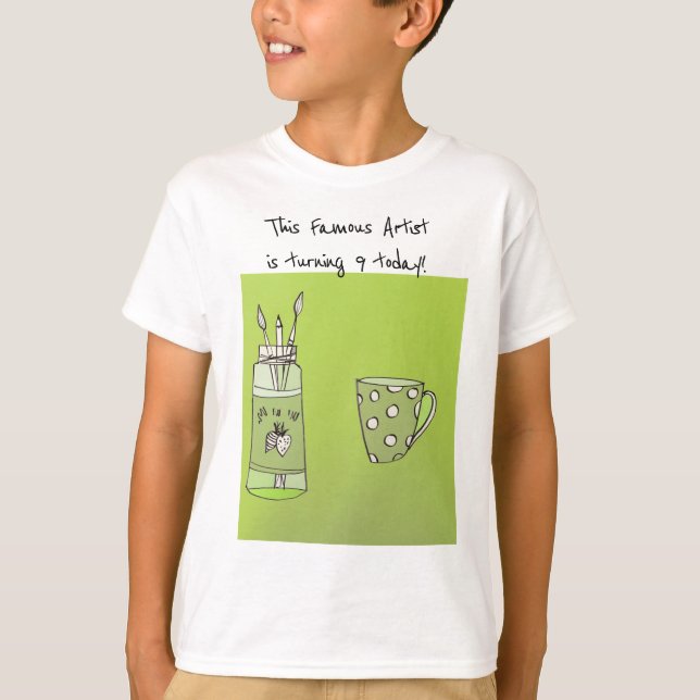 Your Child’s Artwork On A Boy’s  Birthday T-Shirt  (Front)