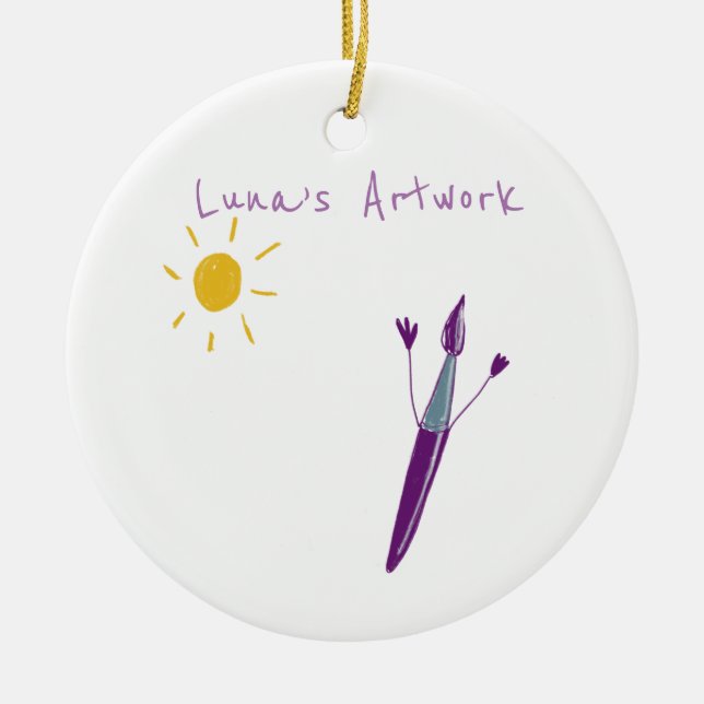 Your Child’s Artwork On An Ornament (Front)