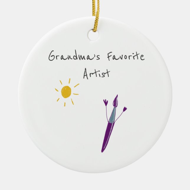Your Child’s Artwork On An Ornament (Front)