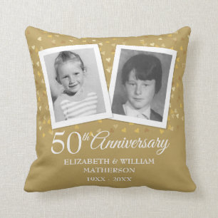 Your Childhood Photos 50th Golden Anniversary Cushion