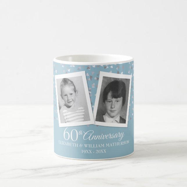 Your Childhood Photos 60th Wedding Anniversary Coffee Mug (Center)