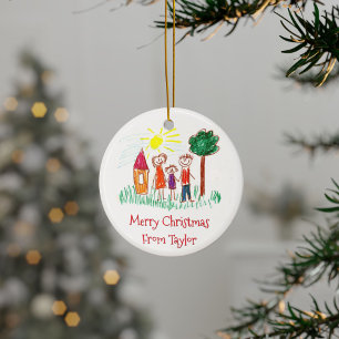 Your Child's Artwork Christmas Ceramic Tree Decoration