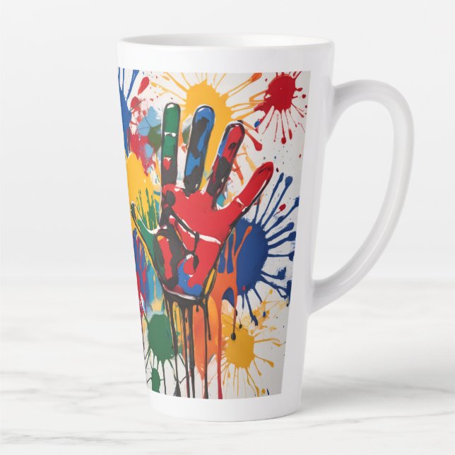 Your Childs Artwork One Of A Kind Personalised Latte Mug (Right)