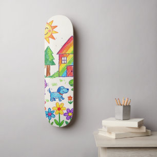 Your Childs Artwork One Of A Kind Personalised Skateboard