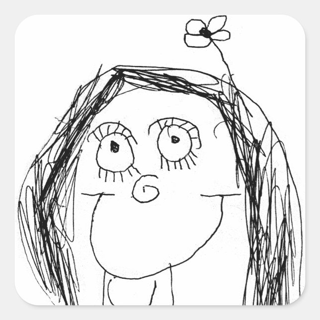 Your Child's Drawing - Mother's Day Gift Square Sticker (Front)