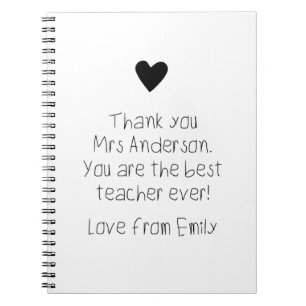 Your Child's Message Handwriting Teacher Gift Notebook