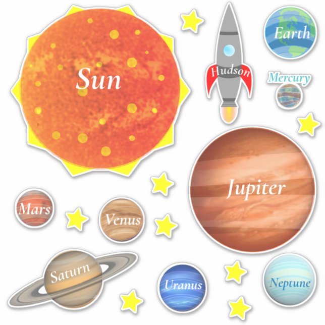 Your Childs Name Planets Spaceships Solar System (Front)