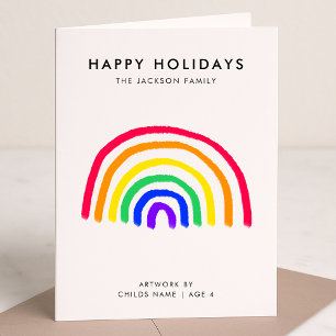 Your Child's Own Artwork Upload Kids Drawing Holiday Card