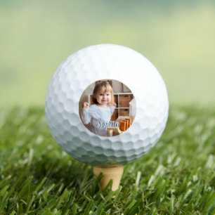 Your Child's Photo & Script Name Golf Balls