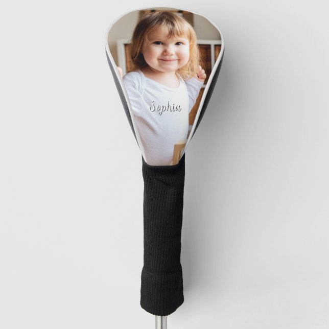 Your Child's Photo & Script Name Golf Head Cover (Front)