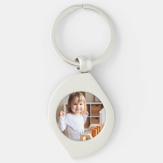 Your Child's Photo & Script Name Key Ring (Front)