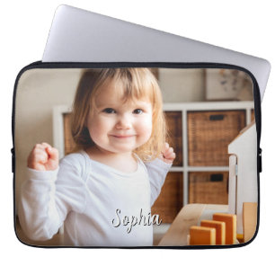Your Child's Photo & Script Name Laptop Sleeve