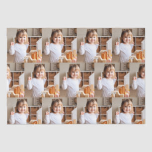 Your Child's Photo & Script Name, Pattern Tissue Paper