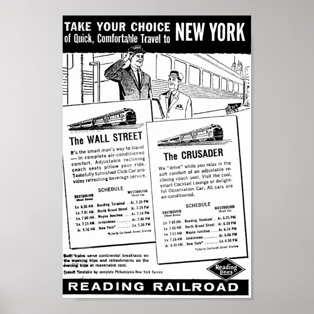 Your Choice of Trains to New York Poster (Front)