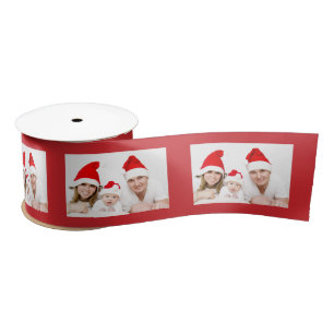 Your Christmas Photo Patterned Image Satin Ribbon